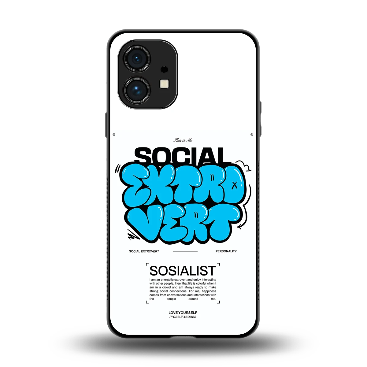 Social Extrovert back phone cover | glass case for nothing phone 1