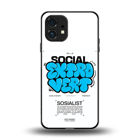 Social Extrovert back phone cover | glass case for nothing phone 1