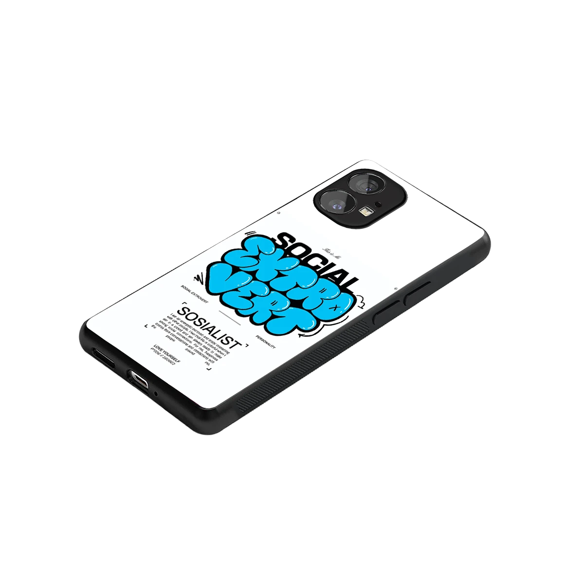 Social Extrovert stylish phone case for nothing phone 1 | glossy glass and slim fit