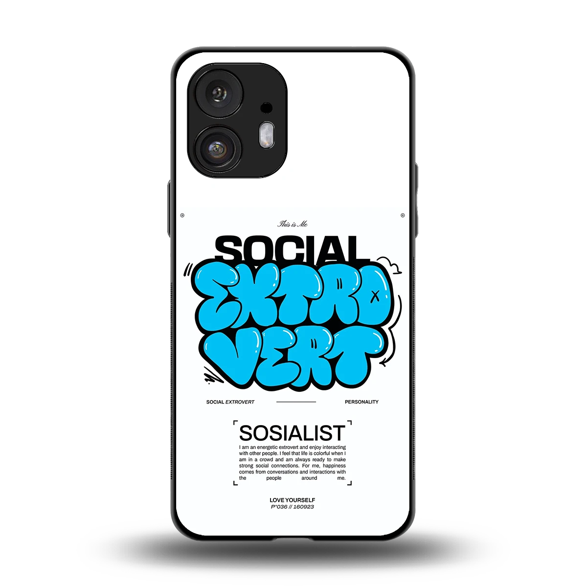 Social Extrovert back phone cover | glass case for nothing phone 2