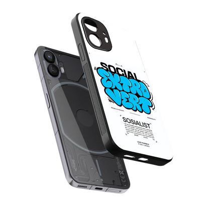 Social Extrovert sleek nothing phone 2 cover with tempered glass back and TPU edges