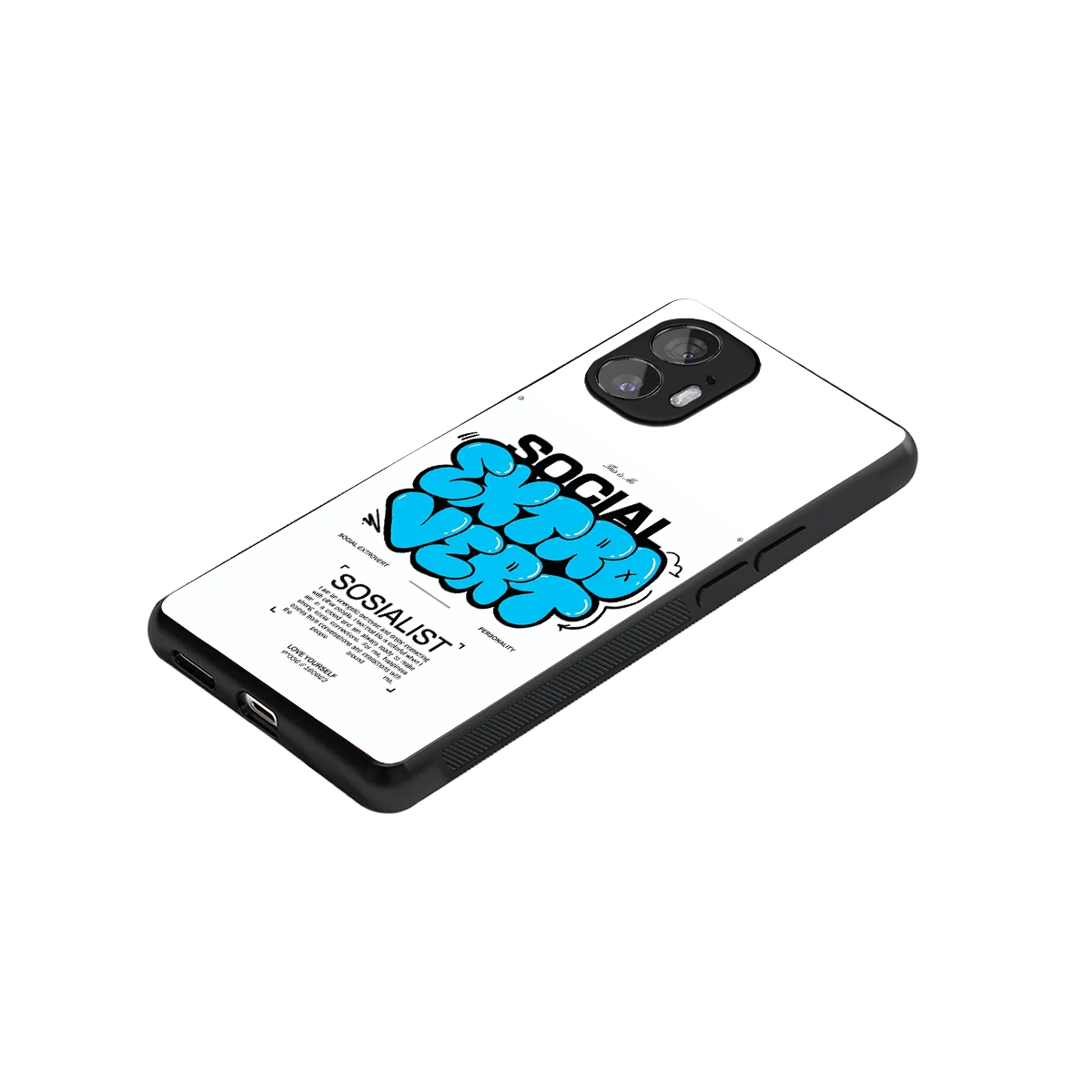 Social Extrovert stylish phone case for nothing phone 2 | glossy glass and slim fit