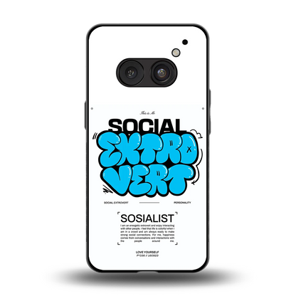 Social Extrovert back phone cover | glass case for nothing phone 2a