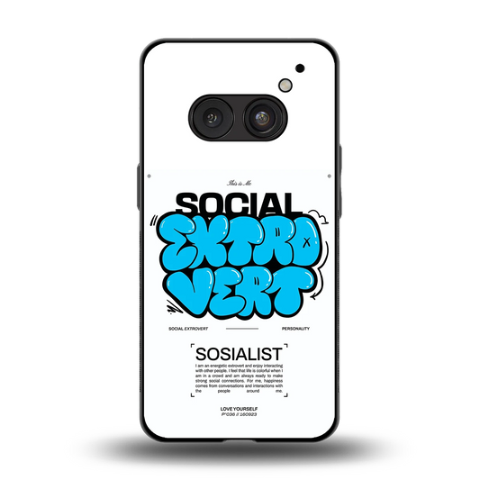 Social Extrovert back phone cover | glass case for nothing phone 2a