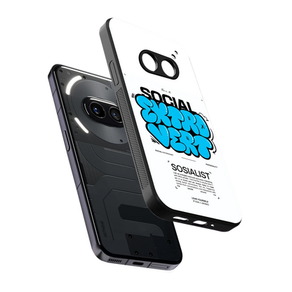 Social Extrovert sleek nothing phone 2a cover with tempered glass back and TPU edges