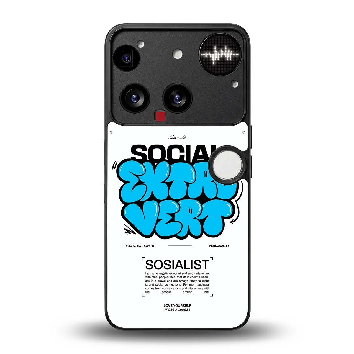 Social Extrovert back phone cover | glass case for nothing phone 3