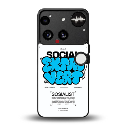 Social Extrovert back phone cover | glass case for nothing phone 3