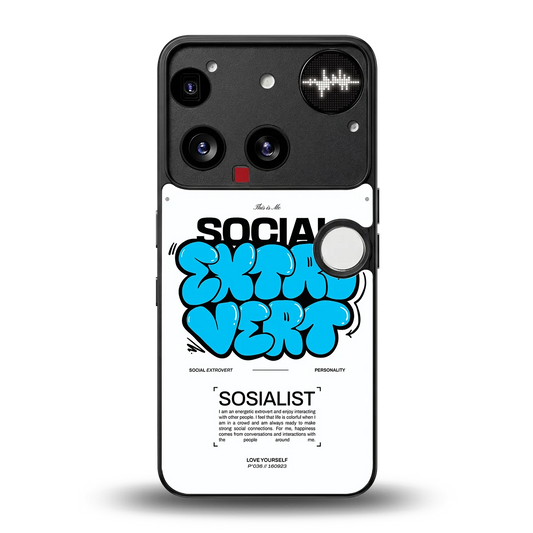 Social Extrovert back phone cover | glass case for nothing phone 3