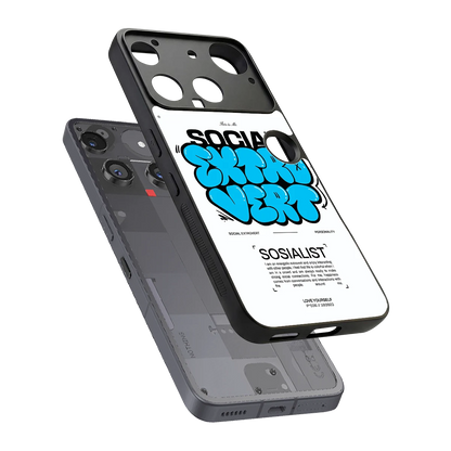 Social Extrovert sleek nothing phone 3 cover with tempered glass back and TPU edges