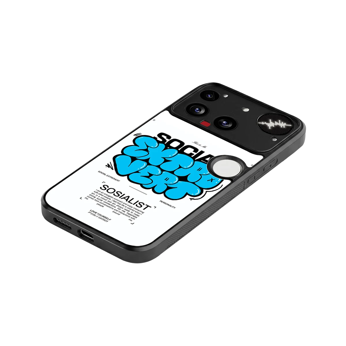Social Extrovert stylish phone case for nothing phone 3 | glossy glass and slim fit