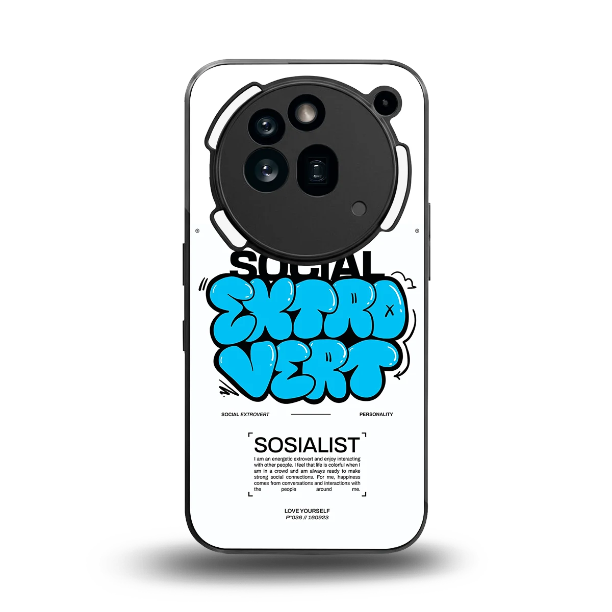 Social Extrovert back phone cover | glass case for nothing phone 3a pro