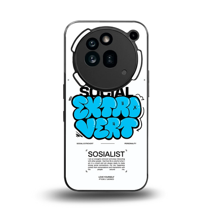 Social Extrovert back phone cover | glass case for nothing phone 3a pro