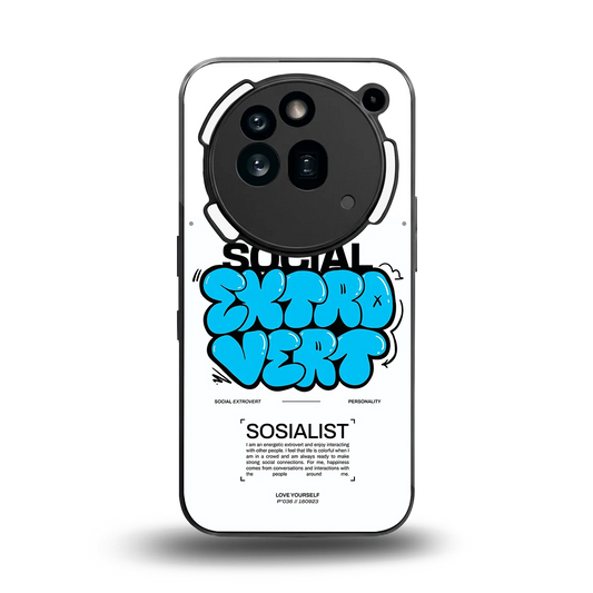 Social Extrovert back phone cover | glass case for nothing phone 3a pro