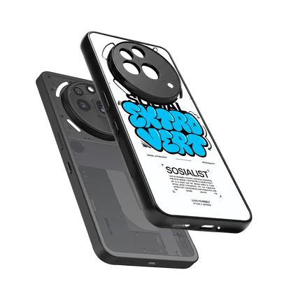 Social Extrovert sleek nothing phone 3a pro cover with tempered glass back and TPU edges