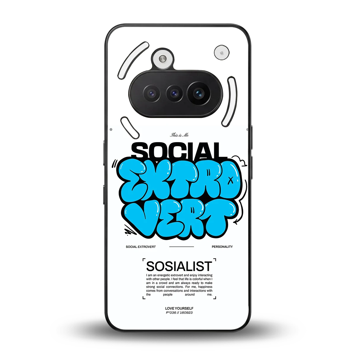 Social Extrovert back phone cover | glass case for nothing phone 3a