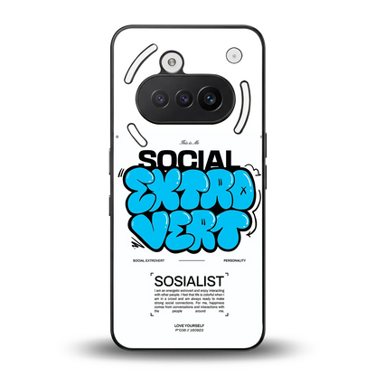 Social Extrovert back phone cover | glass case for nothing phone 3a
