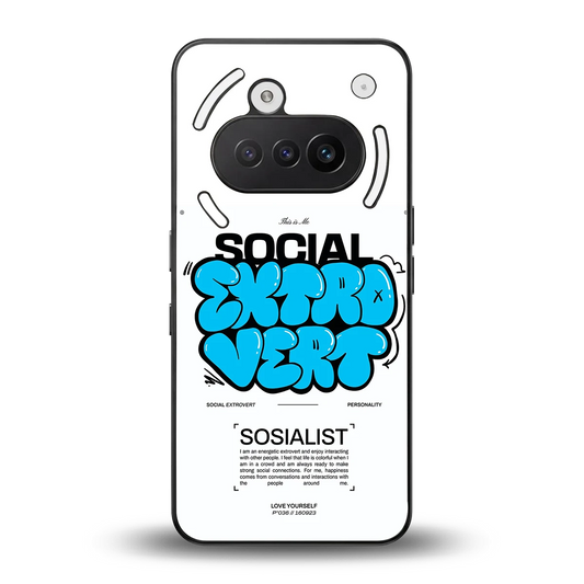 Social Extrovert back phone cover | glass case for nothing phone 3a