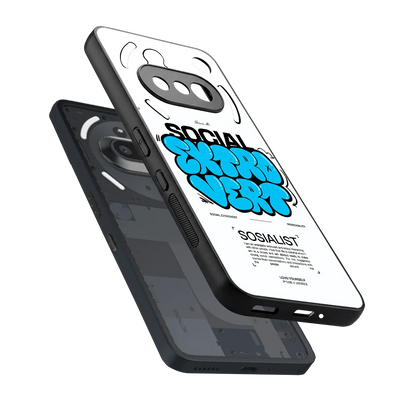 Social Extrovert sleek nothing phone 3a cover with tempered glass back and TPU edges