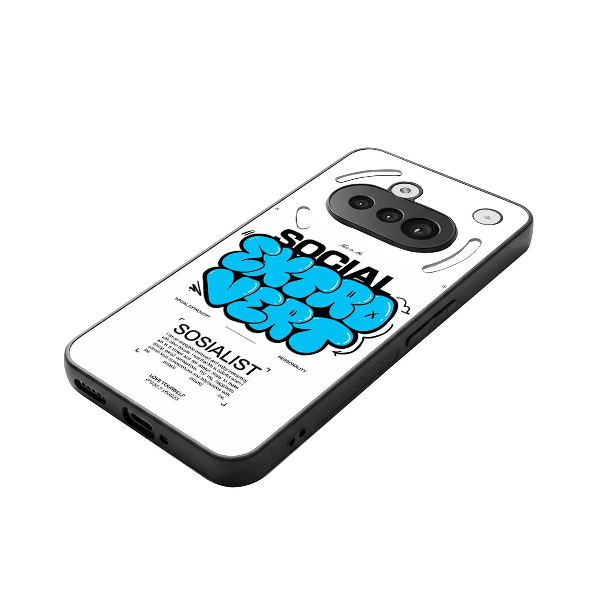 Social Extrovert stylish phone case for nothing phone 3a | glossy glass and slim fit
