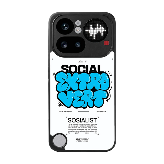 Social Extrovert back phone cover | glass case for nothing phone 4a pro