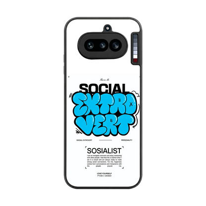 Social Extrovert back phone cover | glass case for nothing phone 4a