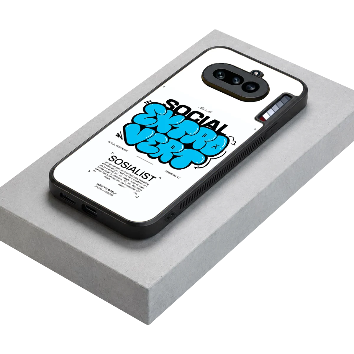 Social Extrovert stylish phone case for nothing phone 4a | glossy glass and slim fit