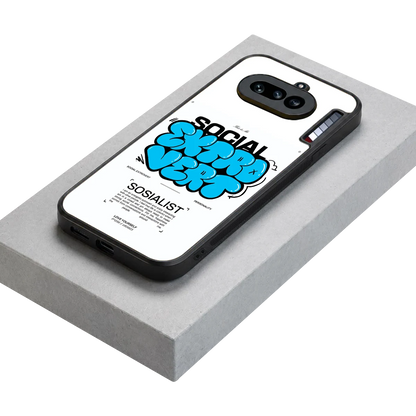 Social Extrovert stylish phone case for nothing phone 4a | glossy glass and slim fit