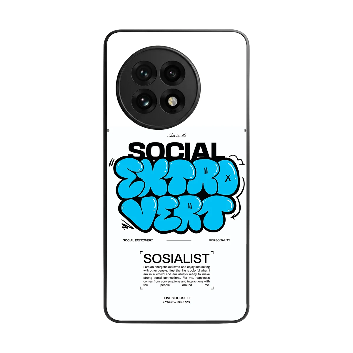 Social Extrovert back phone cover | glass case for oneplus 13r
