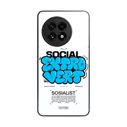 Social Extrovert back phone cover | glass case for oneplus 13r