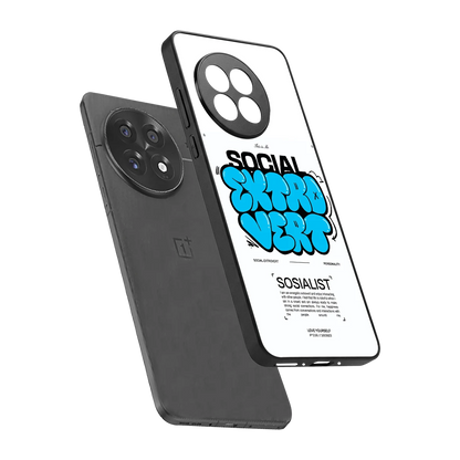 Social Extrovert sleek oneplus 13r cover with tempered glass back and TPU edges