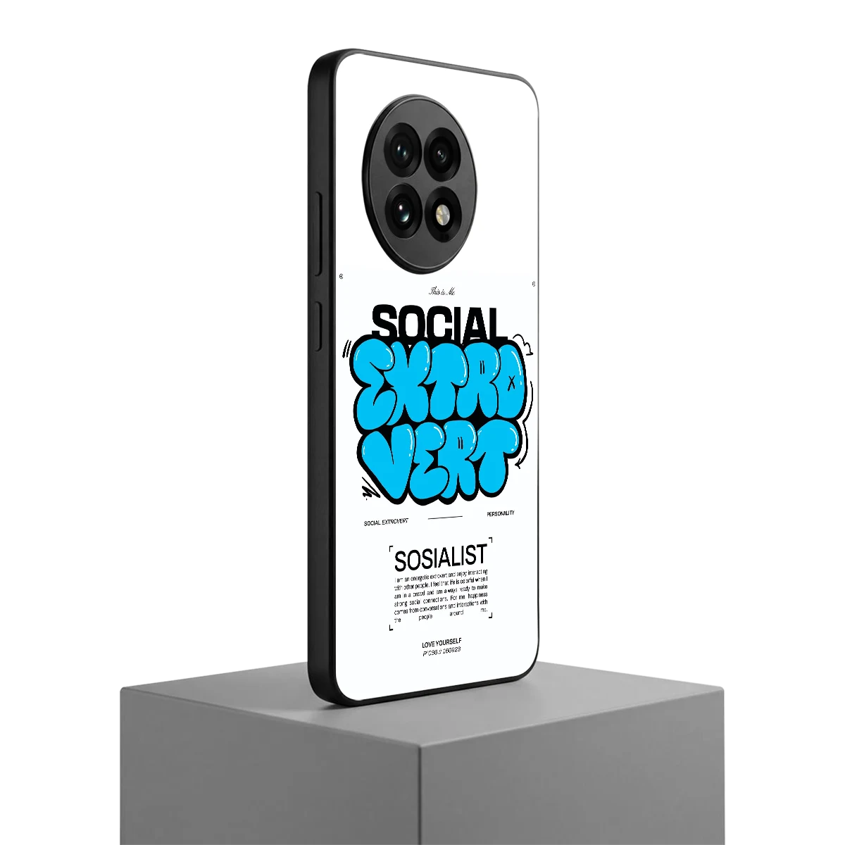 Social Extrovert oneplus 13r mobile cover | shockproof glass phone case