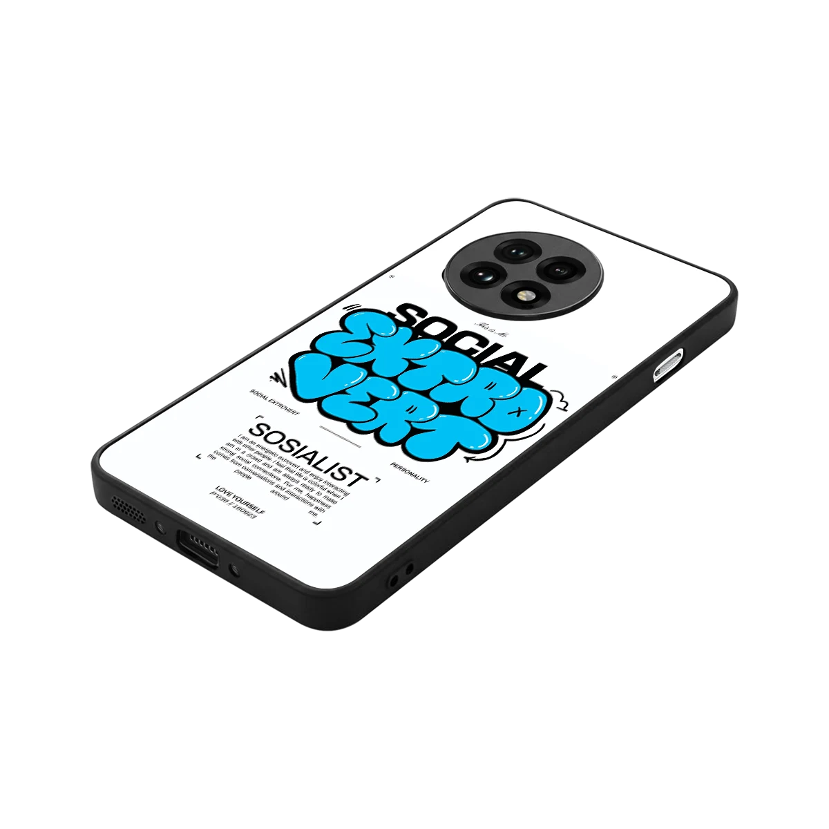 Social Extrovert stylish phone case for oneplus 13r | glossy glass and slim fit