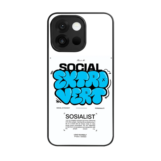 Social Extrovert back phone cover | glass case for oneplus 13s