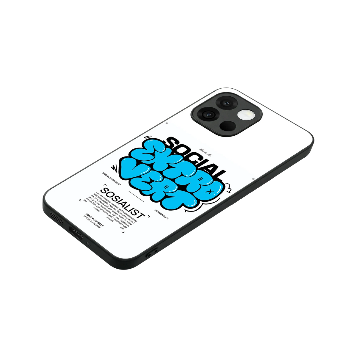 Social Extrovert stylish phone case for oneplus 13s | glossy glass and slim fit