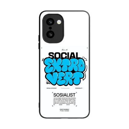 Social Extrovert back phone cover | glass case for oneplus 15r