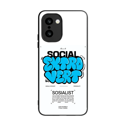 Social Extrovert back phone cover | glass case for oneplus 15r