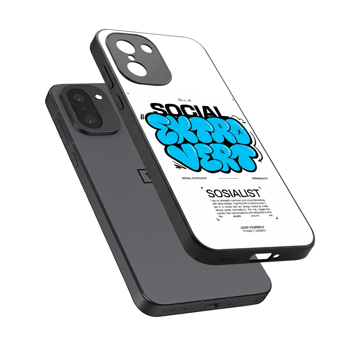 Social Extrovert sleek oneplus 15r cover with tempered glass back and TPU edges