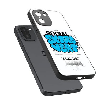 Social Extrovert sleek oneplus 15r cover with tempered glass back and TPU edges