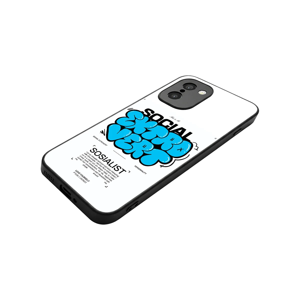 Social Extrovert stylish phone case for oneplus 15r | glossy glass and slim fit