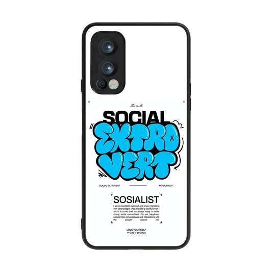Social Extrovert back phone cover | glass case for oneplus nord 2