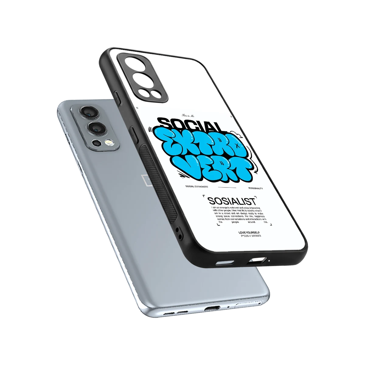 Social Extrovert sleek oneplus nord 2 cover with tempered glass back and TPU edges