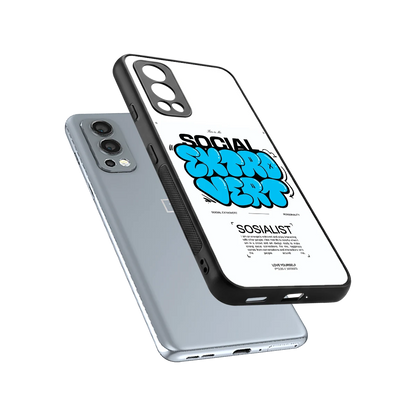 Social Extrovert sleek oneplus nord 2 cover with tempered glass back and TPU edges