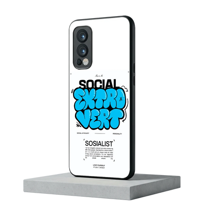 Social Extrovert oneplus nord 2 mobile cover | shockproof glass phone case