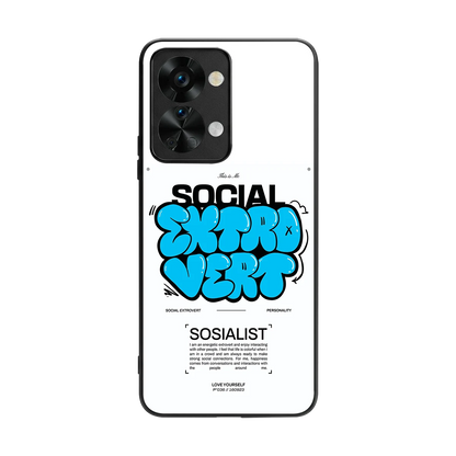 Social Extrovert back phone cover | glass case for oneplus nord 2t