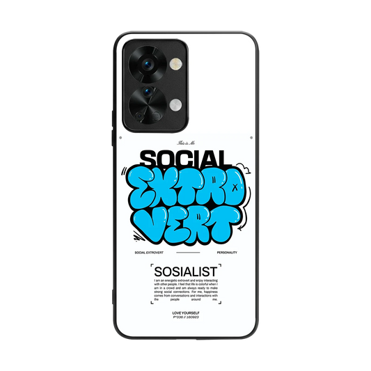 Social Extrovert back phone cover | glass case for oneplus nord 2t
