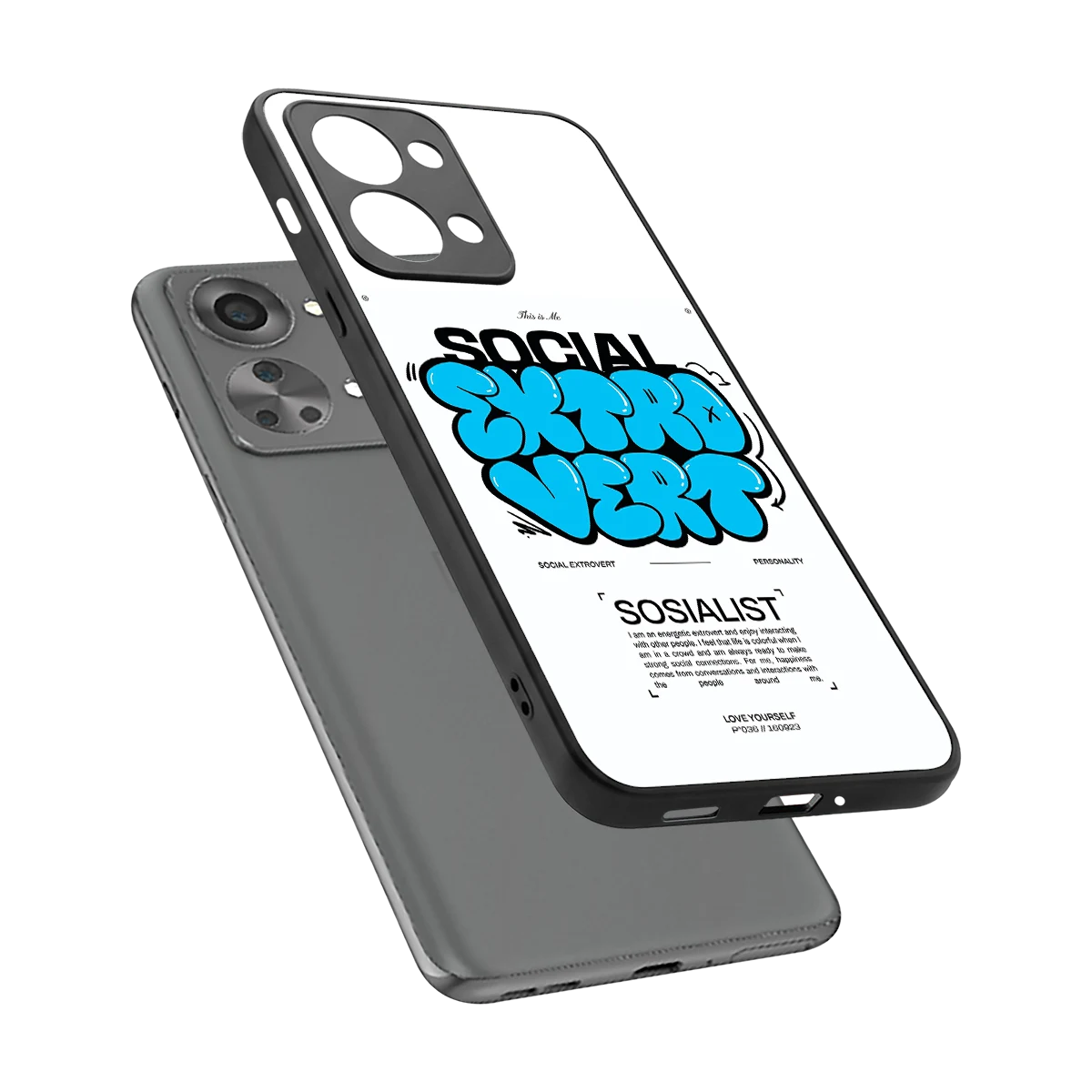 Social Extrovert sleek oneplus nord 2t cover with tempered glass back and TPU edges