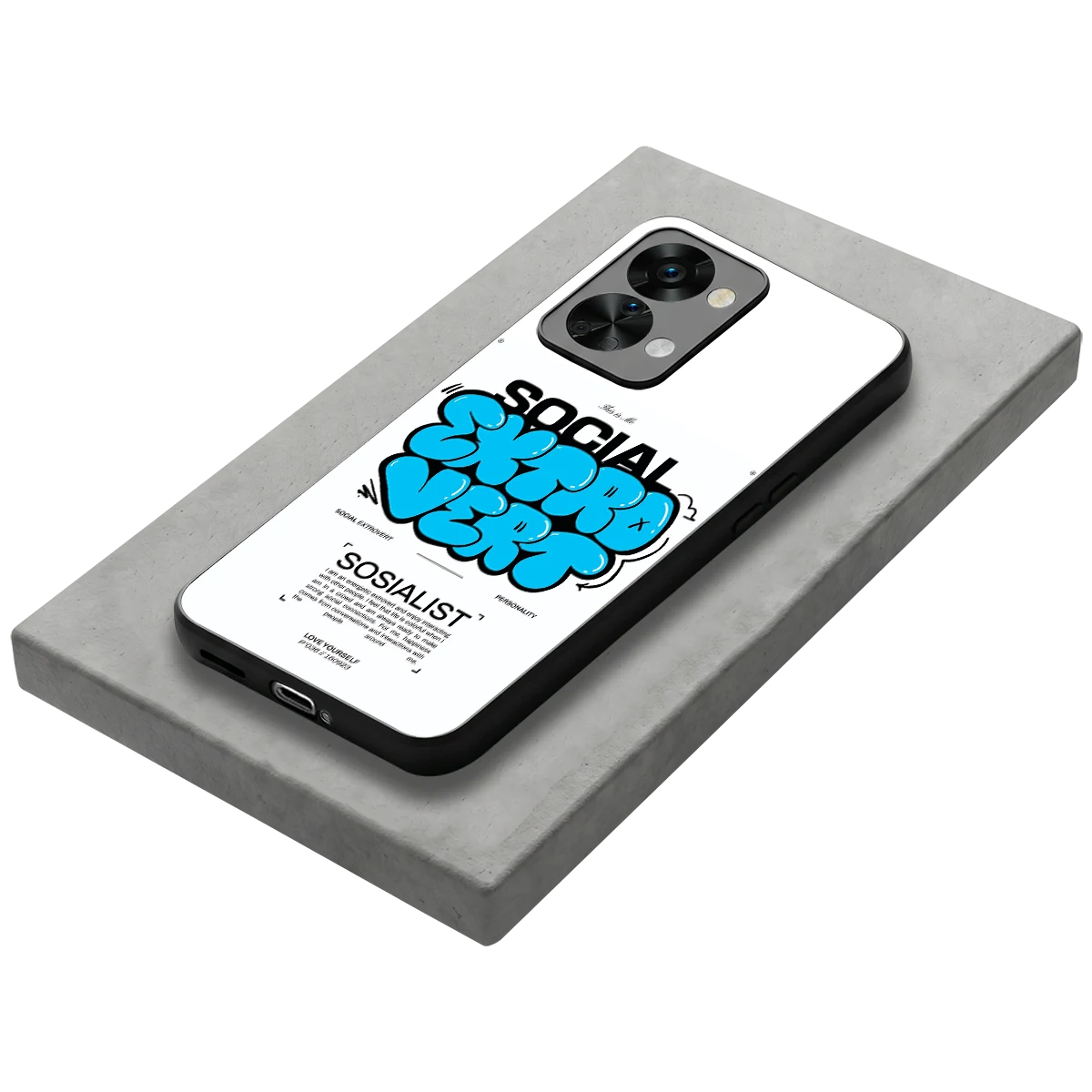 Social Extrovert stylish phone case for oneplus nord 2t | glossy glass and slim fit