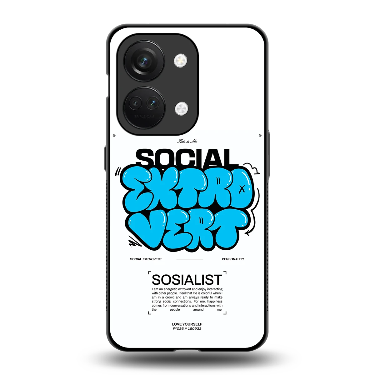 Social Extrovert back phone cover | glass case for oneplus nord 3