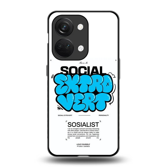 Social Extrovert back phone cover | glass case for oneplus nord 3