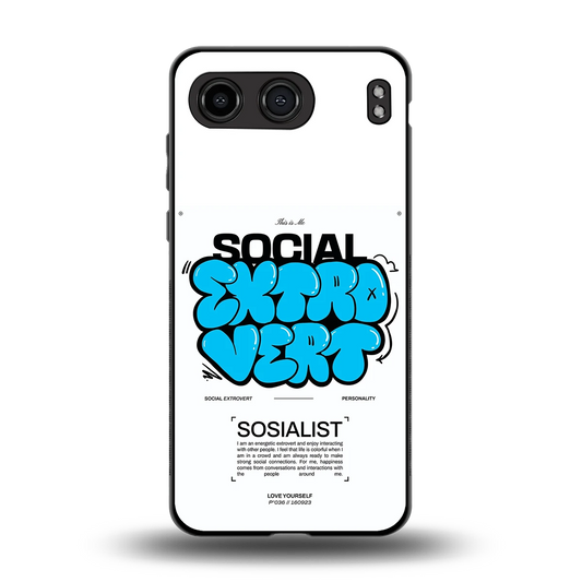 Social Extrovert back phone cover | glass case for oneplus nord 4